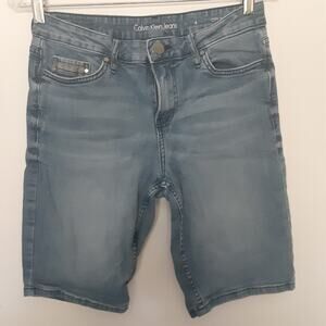 Calvin Klein Shorts Womens 6 Blue City Short Jean Stretch Denim 28